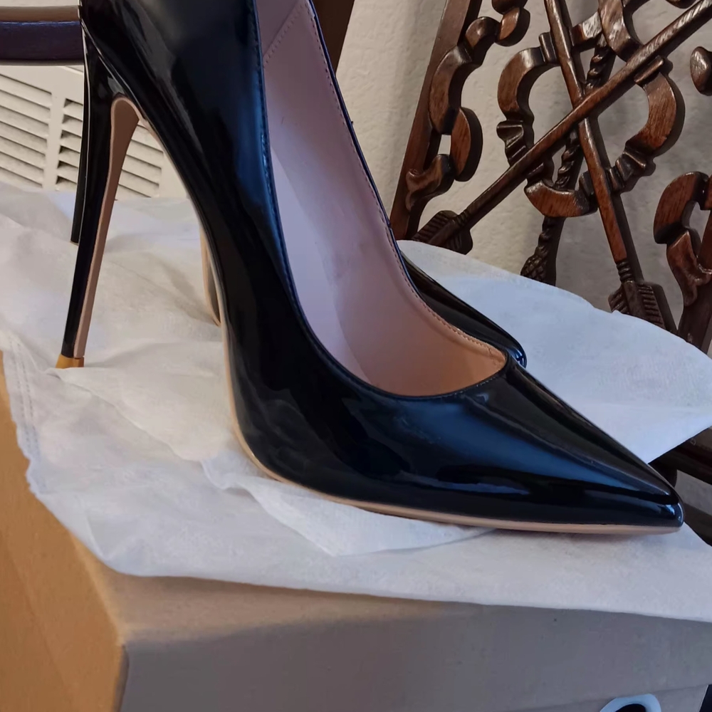 Heels By Elisabet Lang ~ Elegant Black Stiletto Heels with Glossy Finish